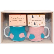 Набор подарочный кофейный COZY MUG Кофе молотый, 30г + маршмеллоу, 30г + 2 кружки, 1040г в магазинах Лента