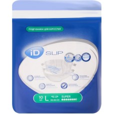 Подгузники для взрослых ID Slip L, 10шт в магазинах Лента