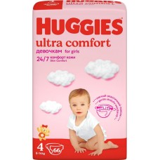 Подгузники для девочек HUGGIES Ultra Comfort 4 8–14кг, 66шт в магазинах Лента