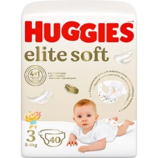 Подгузники детские HUGGIES Elite Soft 3, 5–9кг, 40шт в магазинах Лента
