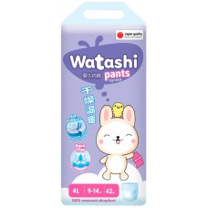 Подгузники-трусики детские WATASHI 4/L 9–14кг, 42шт в магазинах Лента