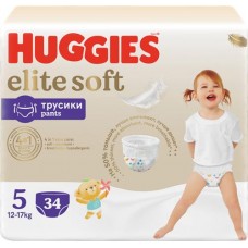 Подгузники-трусики детские HUGGIES Elite Soft 5 12–17кг, 34шт в магазинах Лента