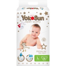 Подгузники YOKOSUN Premium L 9–13кг, 54шт в магазинах Лента Подгузники YOKOSUN Premium L 9–13кг, 54шт в магазинах Лента