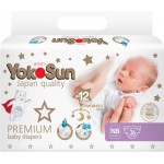 Подгузники YOKOSUN Premium NB 0–5кг, 36шт