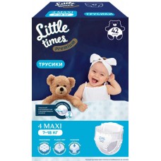 Подгузники-трусики детские LITTLE TIMES Premium Maxi 7–18кг, 42шт в магазинах Лента