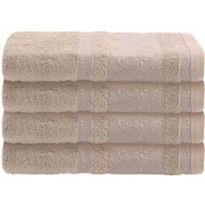 Полотенце махровое COTTONIKA Аврора 30х50см, бежевое жаккардовое, хлопок в магазинах Лента