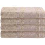 Полотенце махровое COTTONIKA Аврора 50х80см, бежевое жаккардовое, хлопок Полотенце махровое COTTONIKA Аврора 50х80см, бежевое жаккардовое, хлопок