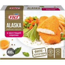 Рыбные порции замороженные VICI Alaska, из рубленого филе, в хрустящей корочке, 400г в магазинах Лента