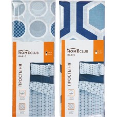 Простыня HOMECLUB 150х214см, синяя, бязь, хлопок в магазинах Лента