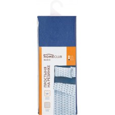 Простыня на резинке HOMECLUB 160/180х200см, синяя, бязь, хлопок в магазинах Лента