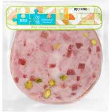 Ветчина из мяса индейки ПРАВИЛЬНОЕ ПИТАНИЕ с языком и фисташками, нарезка, 150г в магазинах Лента