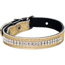 Ошейник кожаный ЛЕНТА 15мм обхват 17–27см со стразами 2х-слойный цветной в магазинах Лента