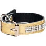 Ошейник кожаный ЛЕНТА 20мм обхват 23–33см со стразами 2х-слойный цветной Ошейник кожаный ЛЕНТА 20мм обхват 23–33см со стразами 2х-слойный цветной
