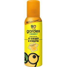 Аэрозоль-репеллент от клещей и комаров детский GARDEX Baby на одежду, 100мл в магазинах Лента