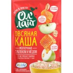 Каша овсяная моментального приготовления ОЛ'ЛАЙТ молочная, с яблоком и медом, 40г