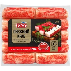 Крабовые палочки VICI с мясом натурального краба имитация, 250г в магазинах Лента Крабовые палочки VICI с мясом натурального краба имитация, 250г в магазинах Лента