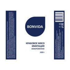 Крабовое мясо замороженное BONVIDA имитация, 1000г в магазинах Лента