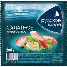 Крабовое мясо РУССКОЕ МОРЕ Салатное имитация, 200г в магазинах Лента