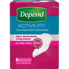 Прокладки при недержании женские DEPEND Ultra Mini, 12шт в магазинах Лента