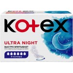 Прокладки KOTEX Ultra Dry&Soft Night Absorbent Ultra с крылышками, 7шт Прокладки KOTEX Ultra Dry&Soft Night Absorbent Ultra с крылышками, 7шт