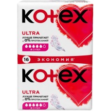 Прокладки KOTEX Super Ultra Dry&Soft Absorbent Ultra с крылышками, 16шт в магазинах Лента