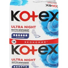 Прокладки ночные KOTEX Ultra, 14шт в магазинах Лента