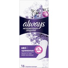Прокладки ежедневные ALWAYS Незаметная защита Удлиненные, ароматизированные, 16шт в магазинах Лента