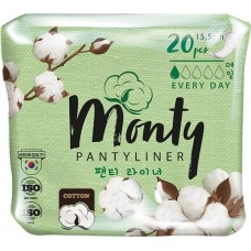 Прокладки ежедневные MONTY в индивидуальной упаковке, 20шт в магазинах Лента