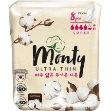 Прокладки MONTY Ultra Thin Super Plus, 8шт в магазинах Лента