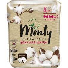 Прокладки MONTY Ultra Soft Super Plus, 8шт в магазинах Лента