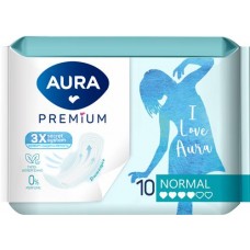 Прокладки AURA Premium Normal, 10шт в магазинах Лента