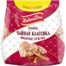 Пряники ХЛЕБНЫЙ ДОМ Имбирные сердечки, 400г в магазинах Лента