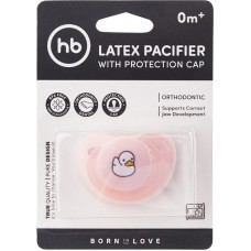 Соска-пустышка HAPPY BABY латексная с колпачком, ортодонтическая, в ассортименте, с 0 месяцев, Арт. 13022 в магазинах Лента