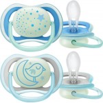 Пустышка для мальчиков PHILIPS AVENT Ultra Air ночная, с 6 до 18 месяцев, Арт. SCF376/21, 2шт