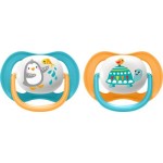 Пустышка PHILIPS AVENT Ultra air collection Пингвин/Черепашка, с 6 месяцев, Арт. SCF080/07, 2шт