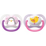 Пустышка PHILIPS AVENT Ultra air collection Пингвин/Птичка, с 0 месяцев, Арт. SCF080/06, 2шт