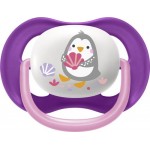 Пустышка для девочки PHILIPS AVENT Ultra air Lime Слон/Пингвин, с 6 месяцев, Арт. SCF080/08, 2шт