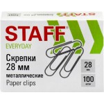 Скрепки STAFF Everyday 2,8см, металлические, 100шт