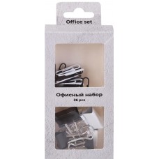 Набор скрепок и зажимов Stone, зажимы для бумаги – 36шт, скрепки 28мм – 30шт, Арт. MF521557 в магазинах Лента