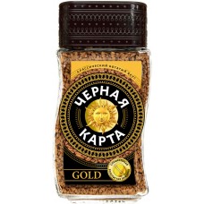 Кофе растворимый ЧЕРНАЯ КАРТА Gold, ст/б, 95г в магазинах Лента