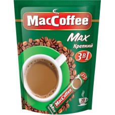 Напиток кофейный растворимый MACCOFFEE Max 3в1 Крепкий, 20пак в магазинах Лента