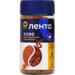 Кофе растворимый с добавлением молотого ЛЕНТА натуральный ст/б, 95г