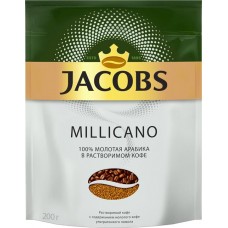 Кофе растворимый с добавлением молотого JACOBS Millicano натуральный сублимированный, 200г в магазинах Лента
