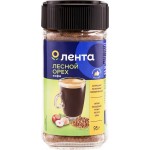 Кофе растворимый ЛЕНТА с ароматом лесного ореха сублимированный, 95г
