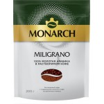 Кофе растворимый с добавлением молотого MONARCH Miligrano натуральный сублимированный, 200г
