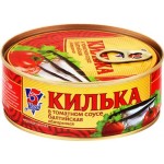 Килька 5 МОРЕЙ в томатном соусе, обжаренная, 240г Килька 5 МОРЕЙ в томатном соусе, обжаренная, 240г