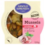 Мидии ARNOLD SORENSEN Mytilus edulis подкопченные в чесночном соусе, 120г