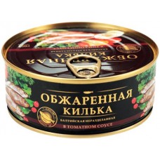 Килька Балтийская ЗА РОДИНУ в томатном соусе, неразделанная обжаренная, 240г в магазинах Лента