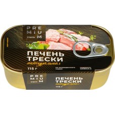 Печень трески Атлантической ЛЕНТА PREMIUM натуральная, 115г в магазинах Лента