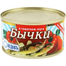 Бычки РЫБОВЕДОВ в томатном соусе, 240г в магазинах Лента Бычки РЫБОВЕДОВ в томатном соусе, 240г в магазинах Лента